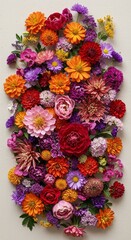 Photo of a Colorful Floral Arrangement with Various Blooms in Vibrant Colors