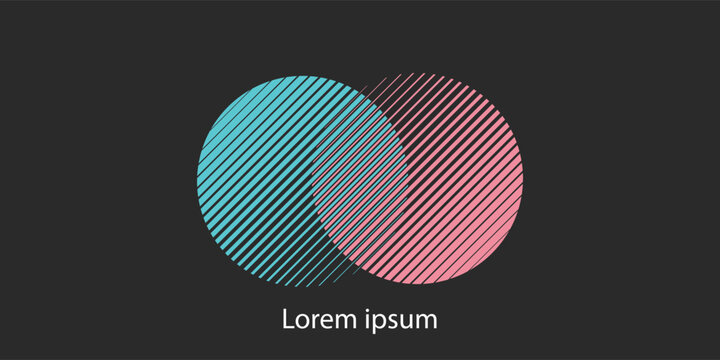 Integration, interaction sign. Round business concept. Interact logo, minimal business icon. Abstract circles