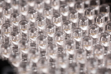 LED light emitting diode panel closeup of single LED lights