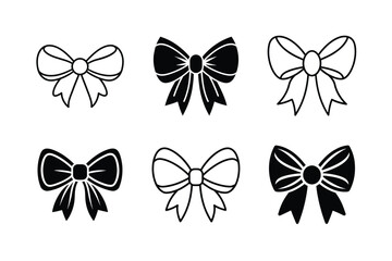 bow ribbon icon vector simple clean design two