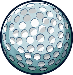 High-Resolution Vector Illustration of a Realistic Golf Ball with Dimples - Sports Equipment, Golfing Symbol, 3D Graphic Design Clipart