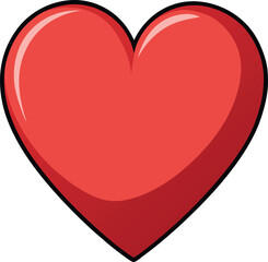 Red Heart Icon Vector Illustration - Love Symbol Clipart for Valentine's Day, Romantic Graphics, Heart Shape Art, Passion Emblem Design