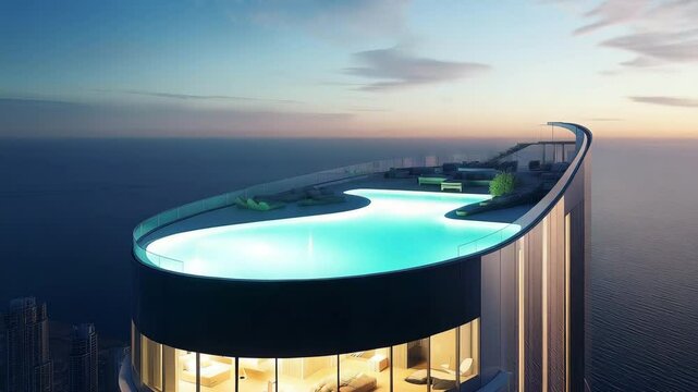 pool view at ruftop hotel