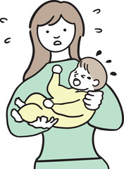 母親と子どものイラスト – Mother and Child Illustration
