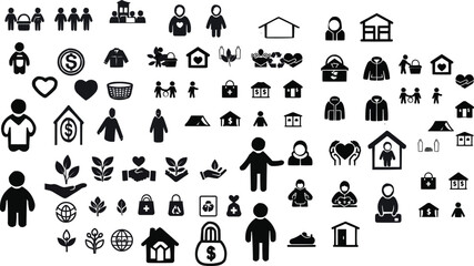 Obraz premium family icon set vector
