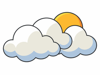 Cartoon Cloud Clipart Illustration – Free Download of Fluffy White Sky Clouds Vector Graphic for Weather Icons, Web Design, Digital Art, and Background Elements