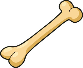 Cartoon Illustration of a Dog Bone - Cute Pet Chew Treat Clipart for Veterinary, Animal Care, Skeleton, Joint, Health, and Nutrition Graphics