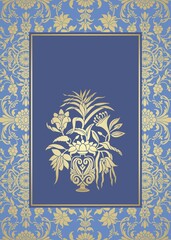 wedding card design, paisley floral pattern , India	