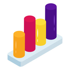 Editable design icon of bar chart