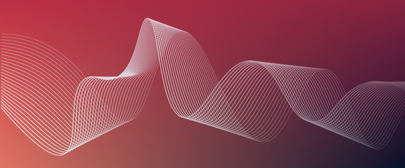 Abstract blue smooth waves on white background.Vector illustration.