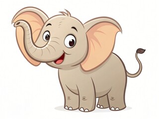 Fototapeta premium Adorable Cartoon Baby Elephant Illustration Cute Animal Character Design Perfect for Kids Books and
