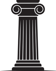 Ancient Column Silhouette Vector | Historic Black Vector Art Illustration for Architecture
