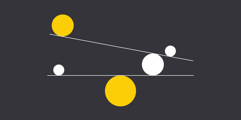 Balance abstract geometric minimal logo. Life coaching simple flat icon. Equilibrium modern concept. Balance between business and life vector metaphor. Vector illustration