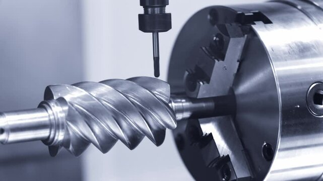 Precision cnc machining process in modern industrial factory.