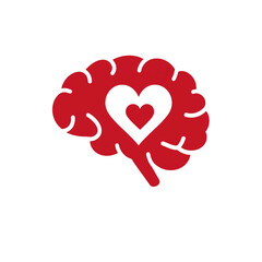 Red brain icon with heart symbol
