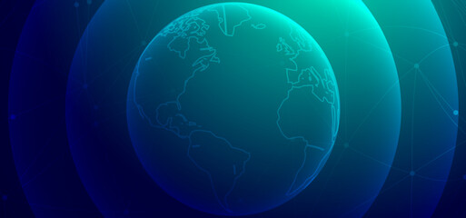 Digital technology speed connect blue green background, cyber nano information, abstract communication, innovation future tech data, internet network connection, Ai big data, line dot illustration 3d