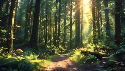 Sunlight in the forest