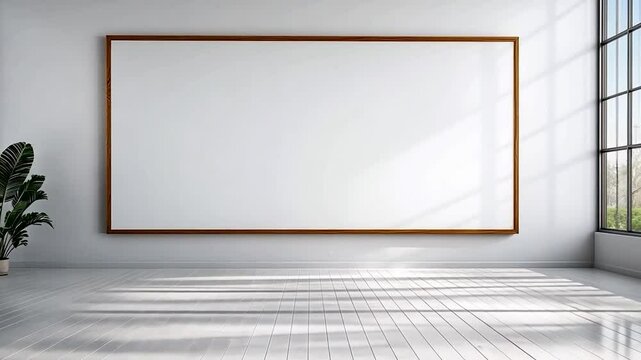 Modern Minimalist Interior Design Mockup with Large Blank Canvas