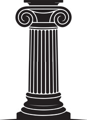 Ancient Column Silhouette Vector | Historic Black Vector Art Illustration for Architecture