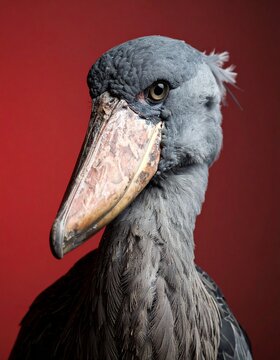 portrait of a shoebill stork 