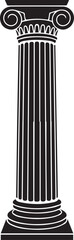 Ancient Column Silhouette Vector | Historic Black Vector Art Illustration for Architecture