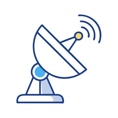 Simple Satellite Dish antenna icon Vector Illustration 