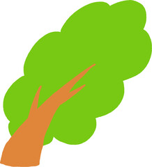 바람에 휘날리는 여름 나무