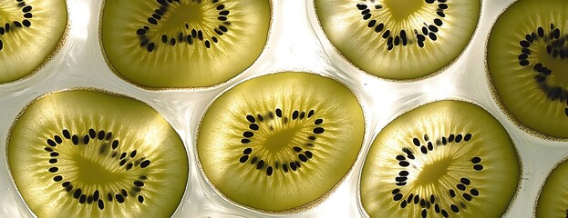 Close-up Kiwi Slices, Food Texture, Background