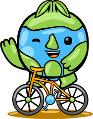 kawaii cartoon earth mascot illustration