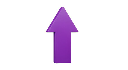 Isolated Purple Arrow Pointing Upwards in Simple Style
