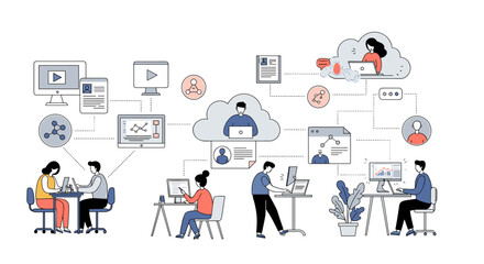 Modern office team collaboration