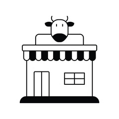 dairy glyph outline icon with white background vector stock illustration