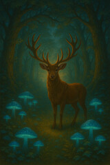 Enchanted Stag in Twilight Forest