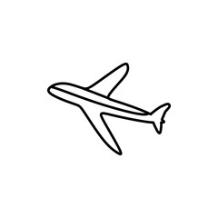 Airplane doodle icon vector illustration in outline style. Editable EPS, excellent for travel, aviation, or transportation graphic content.