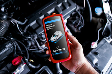 Vehicle Diagnostics Wireless Tool, A handheld device OBD2 scanner diagnostic for car repair by...