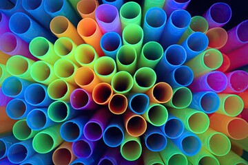 A Colorful Cluster of Drinking Straws
