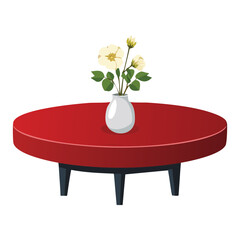 elegant red round table floral accent