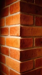 Obraz premium Warm Bricks Converge at Right Angle Intersection
