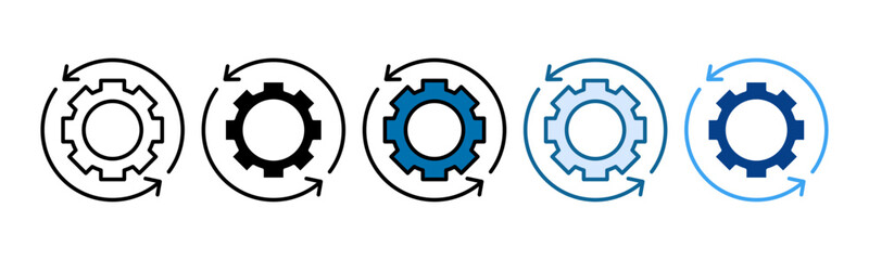 Development Icon Set Multiple Style Collection