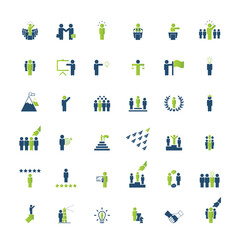 Leadership icons set