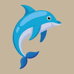 Dolphin vector art illustration.