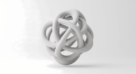 3D White Knot: Abstract Design