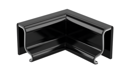 Black Corner Molding L-Shaped Isolated Over Transparent Background