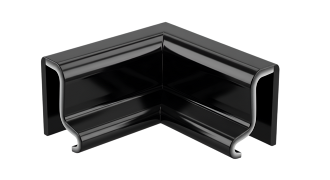 Black Corner Molding L-Shaped Isolated Over Transparent Background - Powered by Adobe