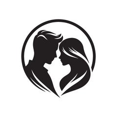 couple vector silhouette clip art logo illustration. Dating, Wedding, and Romantic Scenes. Romantic Couples Silhouette Set for Wedding Invitations & Love Themes.