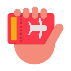 airplane ticket hand