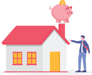 Environmentally conscious living concept.using energy saving light bulb.flat character life .

