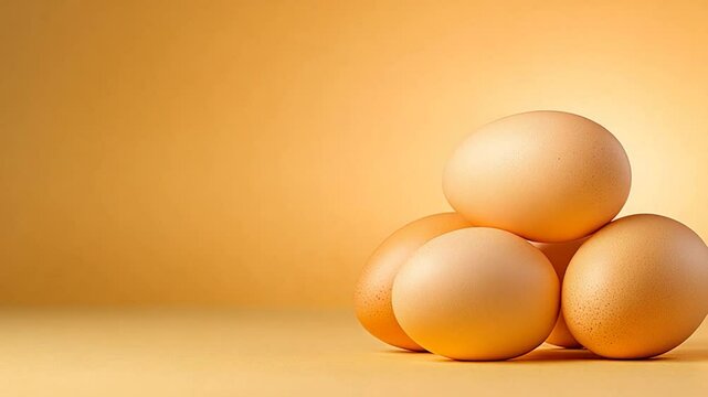 A Still Life Composition of Four Brown Eggs