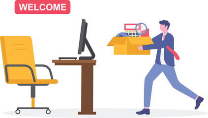 Onboarding and stepping into the team as welcome new staff member .Greetings and welcome process into company .

