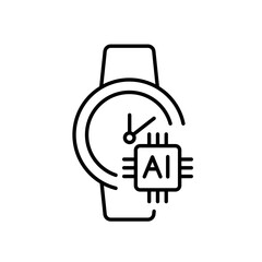 AI-powered time tracking icon for real-time diagnostics wearable health tech and medical analytics